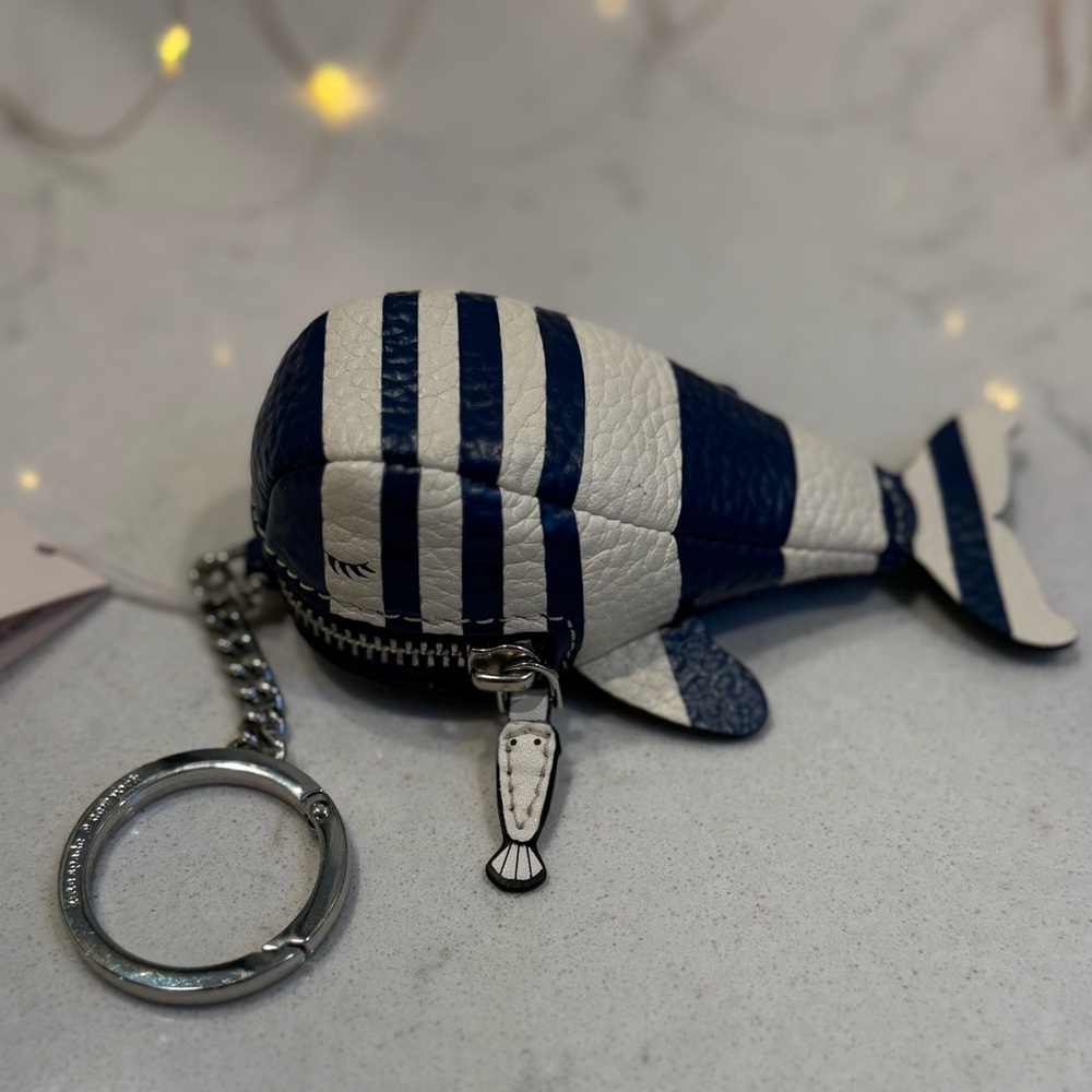 Kate Spade Blue and White Whale Keychain - Picture 2 of 6